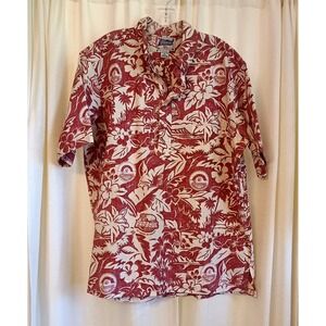 Vtg 00's Reyn‎ Spooner XL NFL 2004 Pro Bowl RED Popover Floral Tropical Football